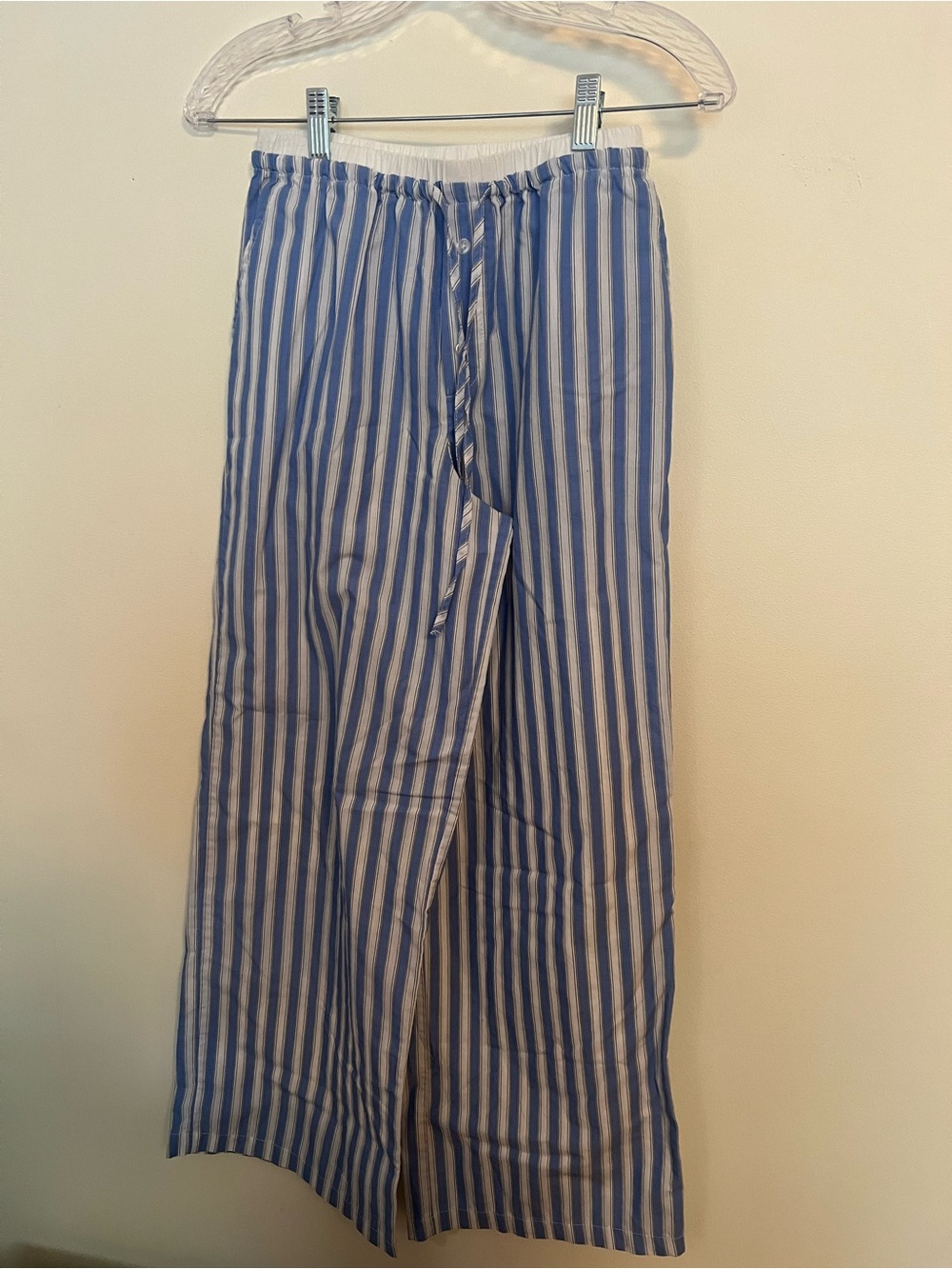 Lux Blue and White Striped Pajama Pants